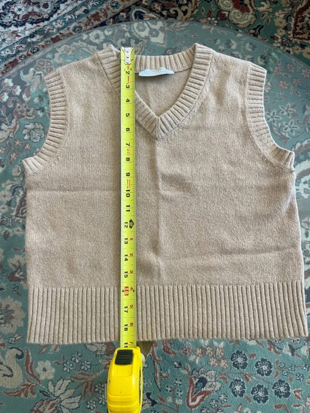 Everlane Woman’s V-Neck Sweater Vest in Beige - Picture 2 of 6